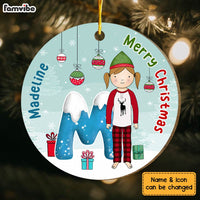 Personalized Gift For Granddaughter Christmas Alphabet Circle Ornament 29796 thumb 1