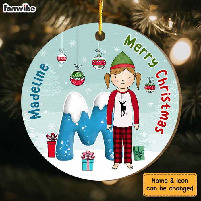 Personalized Gift For Granddaughter Christmas Alphabet Circle Ornament 29796 1