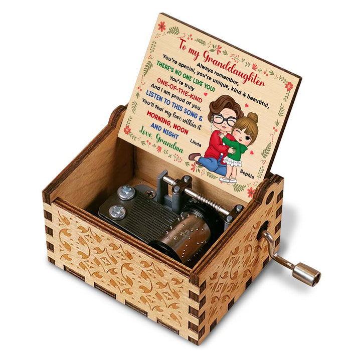Personalized To My Granddaughter You Are Unique Music Box 29797 1