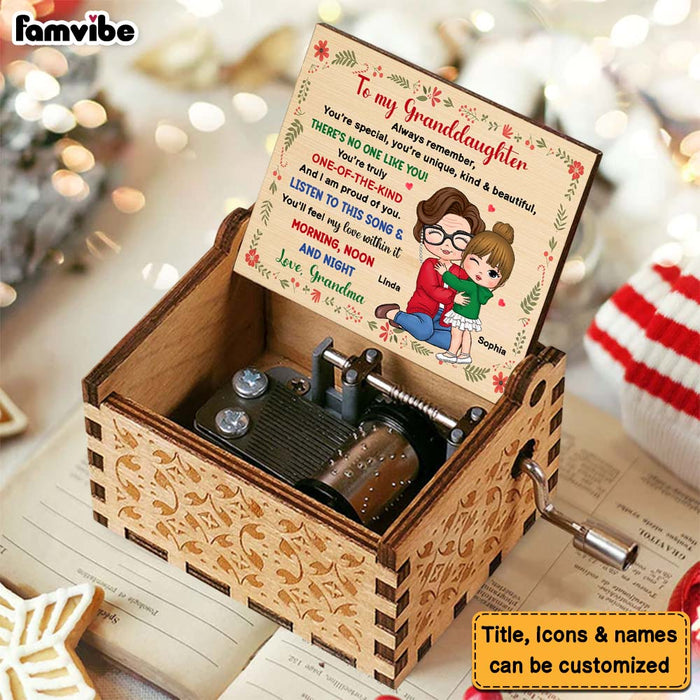 Personalized To My Granddaughter You Are Unique Music Box 29797 1