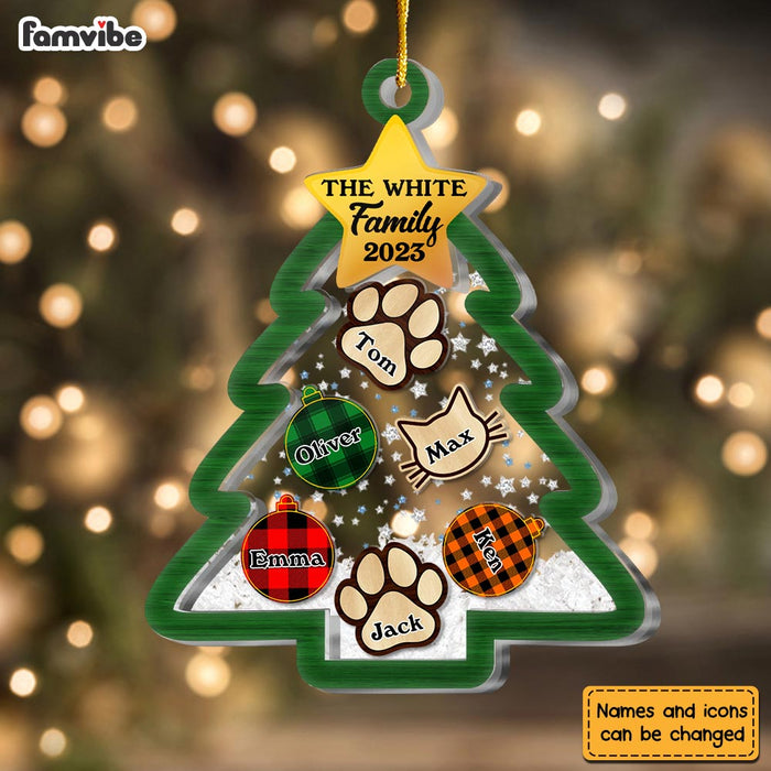 Personalized Gift For Family Christmas Tree 5 Layered Shaker Ornament 29798 1