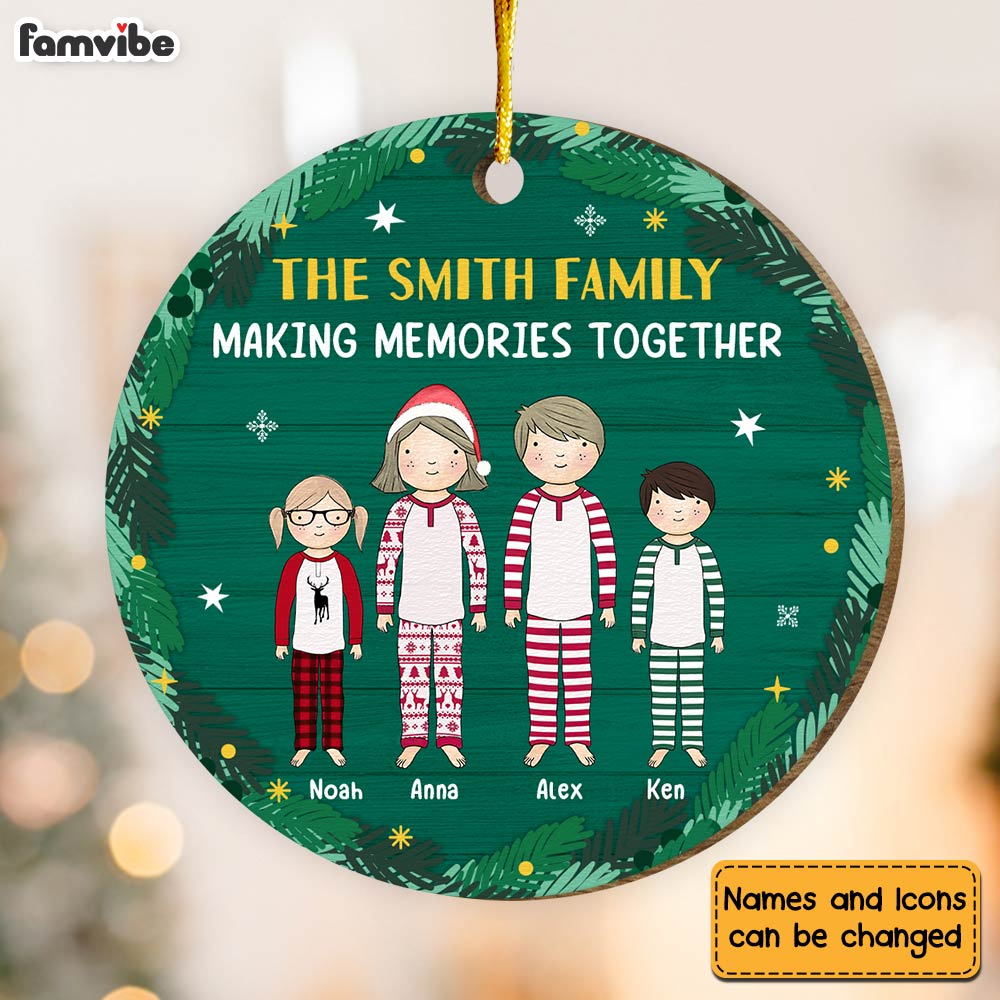 Personalized Gift For Family Making Memories Together Christmas Circle Ornament 29799 Primary Mockup