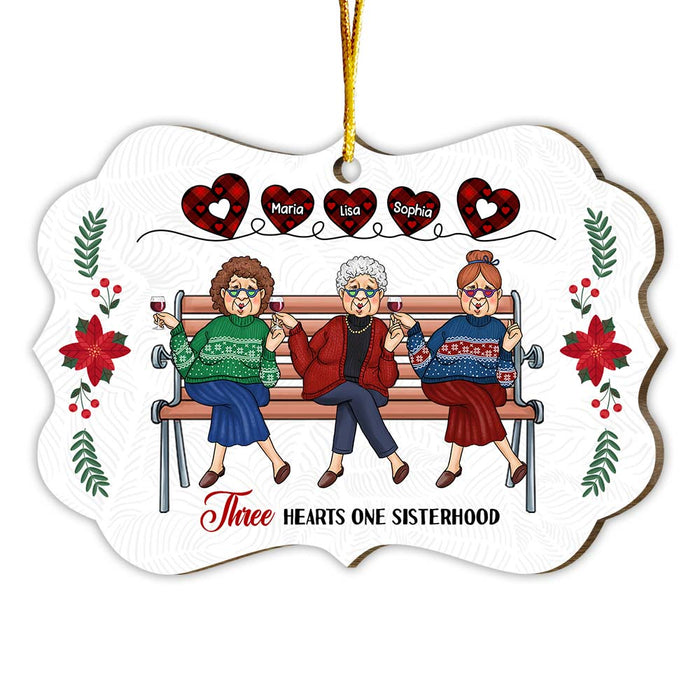 Personalized Gift For Friends Sisterhood Hearts Benelux Ornament 29807 1