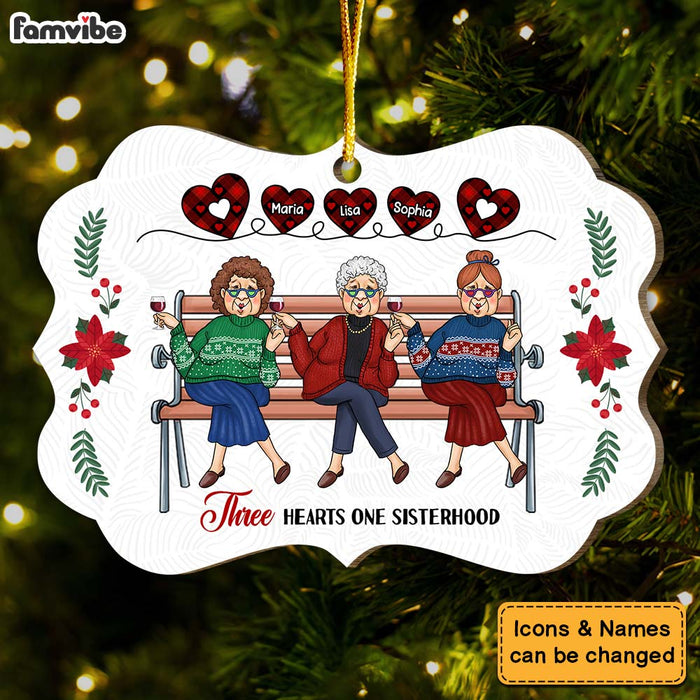 Personalized Gift For Friends Sisterhood Hearts Benelux Ornament 29807 1