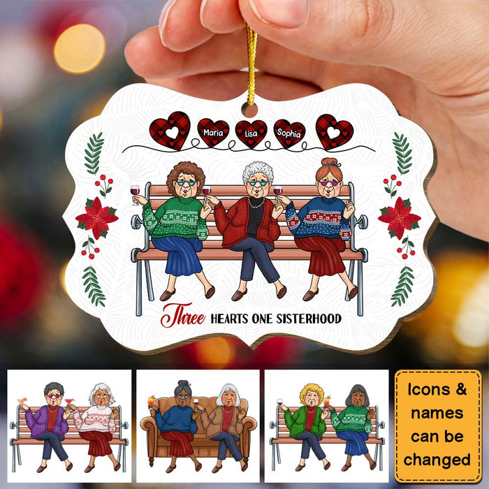 Personalized Gift For Friends Sisterhood Hearts Benelux Ornament 29807 1