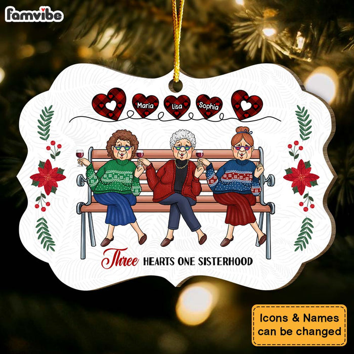 Personalized Gift For Friends Sisterhood Hearts Benelux Ornament 29807 1