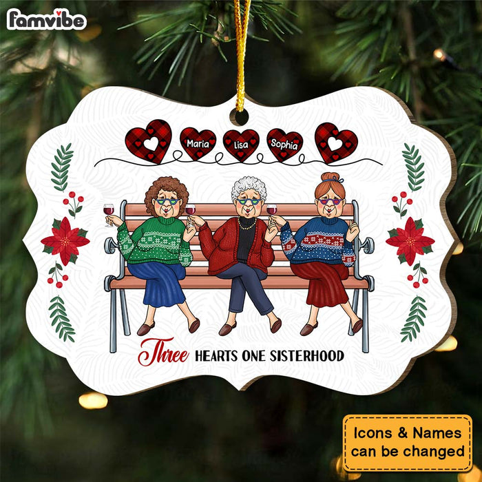 Personalized Gift For Friends Sisterhood Hearts Benelux Ornament 29807 1