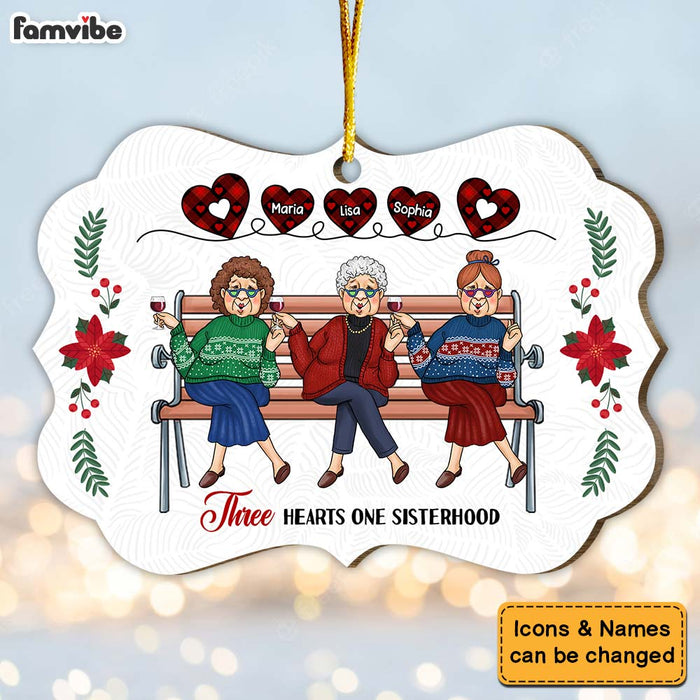 Personalized Gift For Friends Sisterhood Hearts Benelux Ornament 29807 1