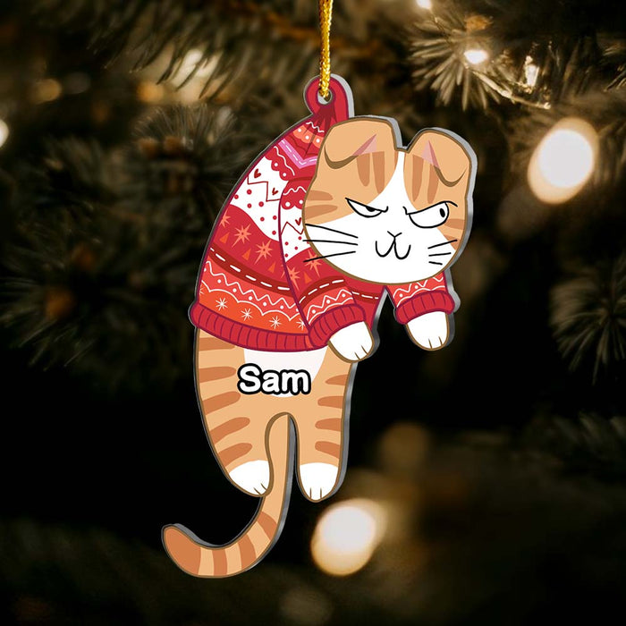 Personalized Hanging Cat Christmas Ornament 29811 1