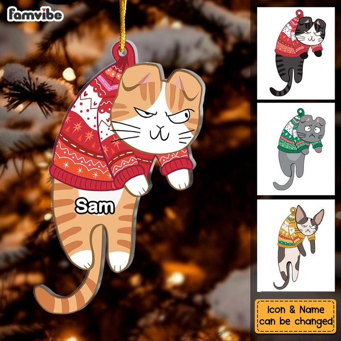 Personalized Hanging Cat Christmas Ornament 29811 1