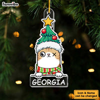 Personalized Peeking Cat Christmas Ornament 29812 thumb 1