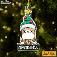 Personalized Peeking Cat Christmas Ornament 29812 thumb 1