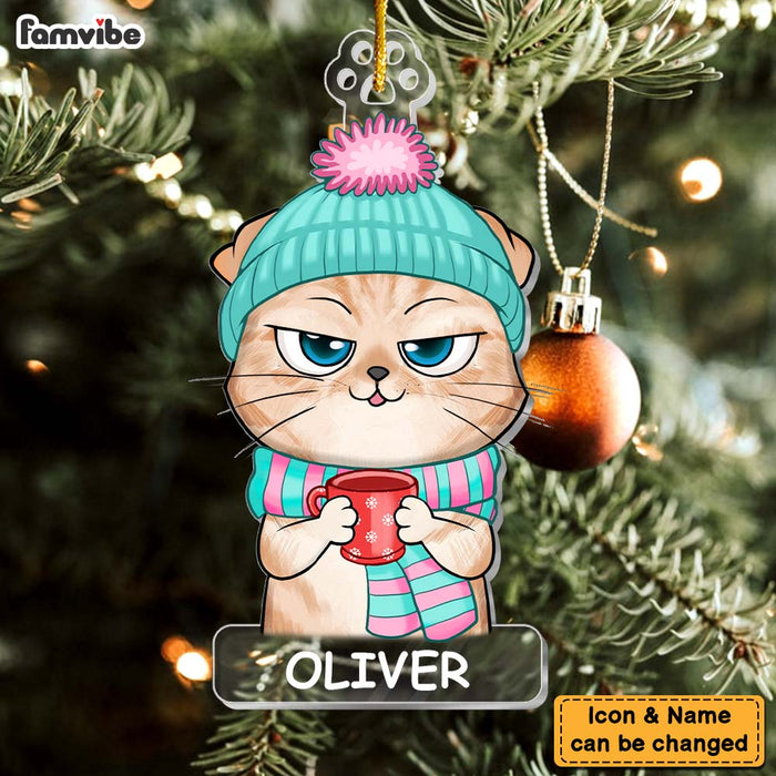 Personalized Warm Cat Christmas Ornament 29813 1