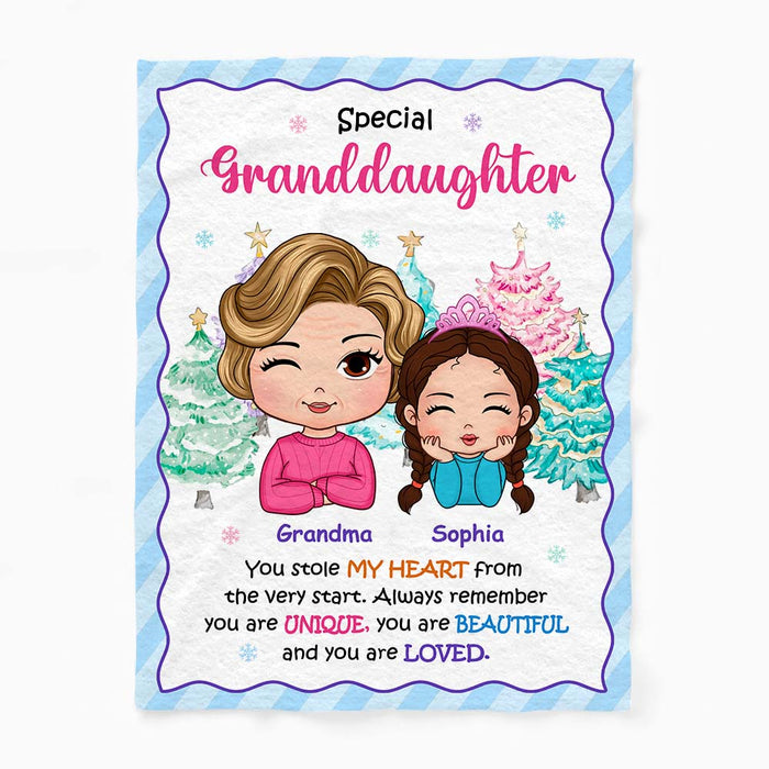 Personalized Gift For Granddaughter You Are Unique Blanket 29814 1