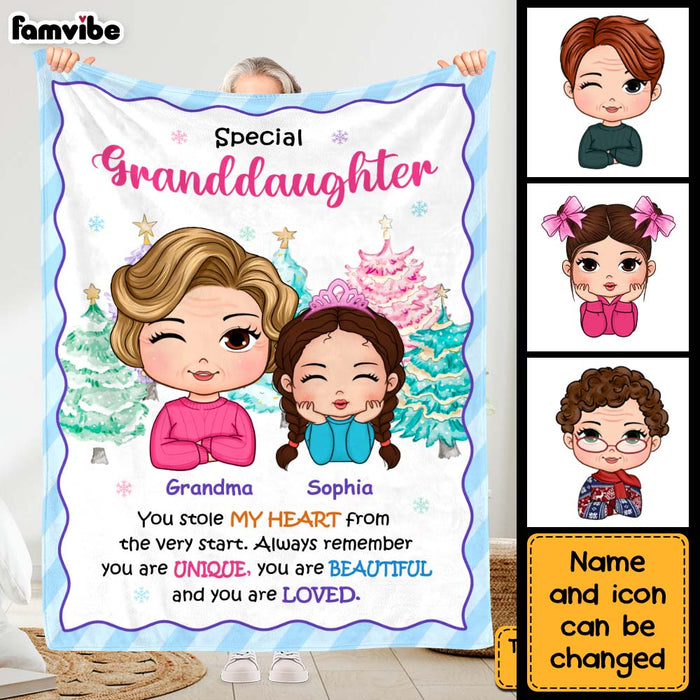 Personalized Gift For Granddaughter You Are Unique Blanket 29814 1