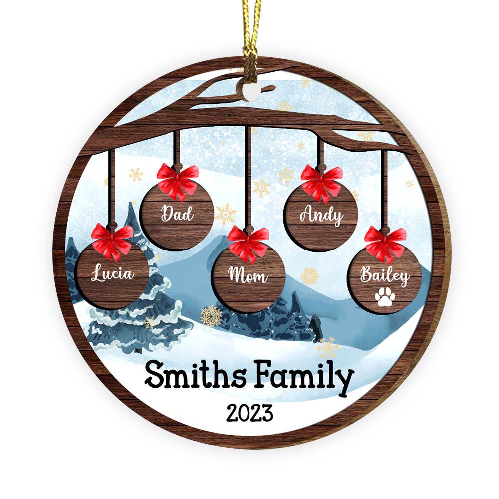 Personalized Gift For Family Christmas 2023 Circle Ornament 29815 Primary Mockup