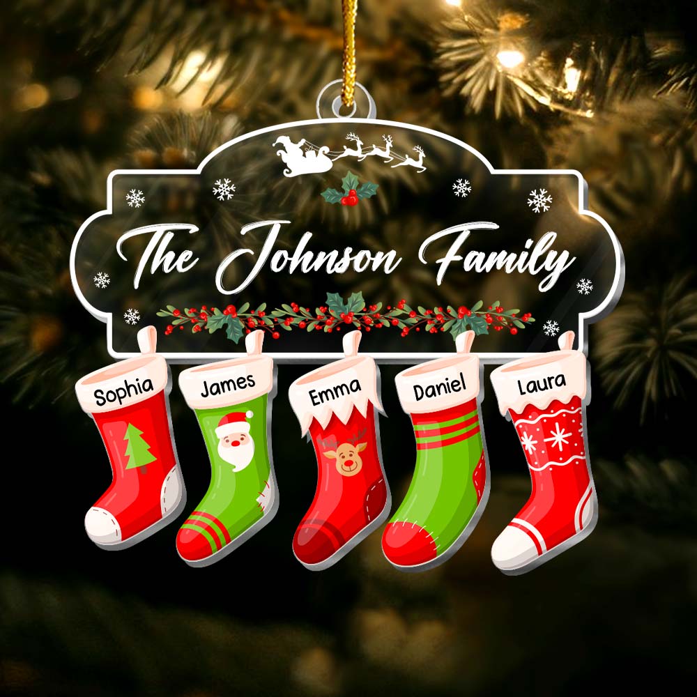 Personalized Stockings Family Gift Christmas Ornament 29817 Primary Mockup