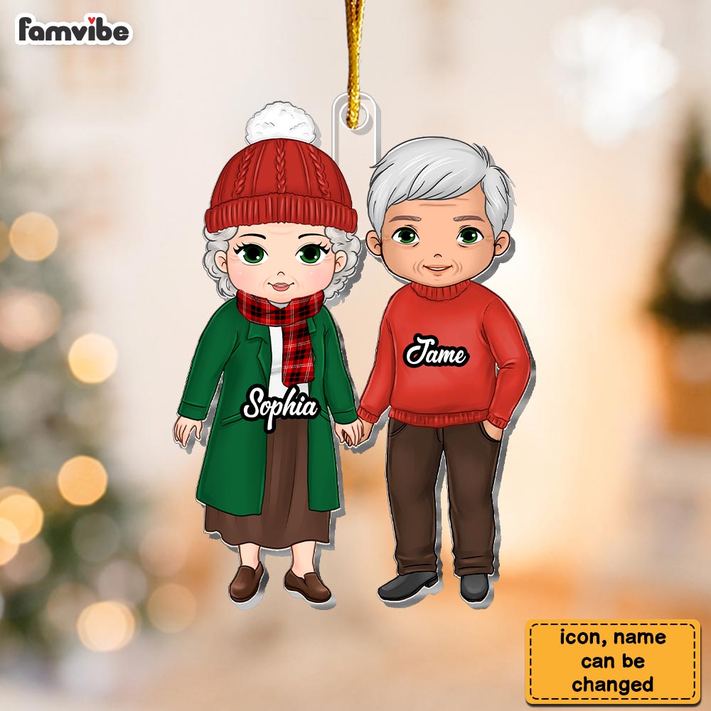 Personalized Old Couple Ornament 29818 Primary Mockup
