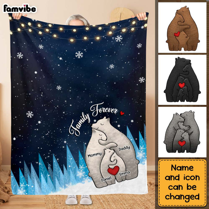 Personalized Bear Family Forever Blanket 29819 1