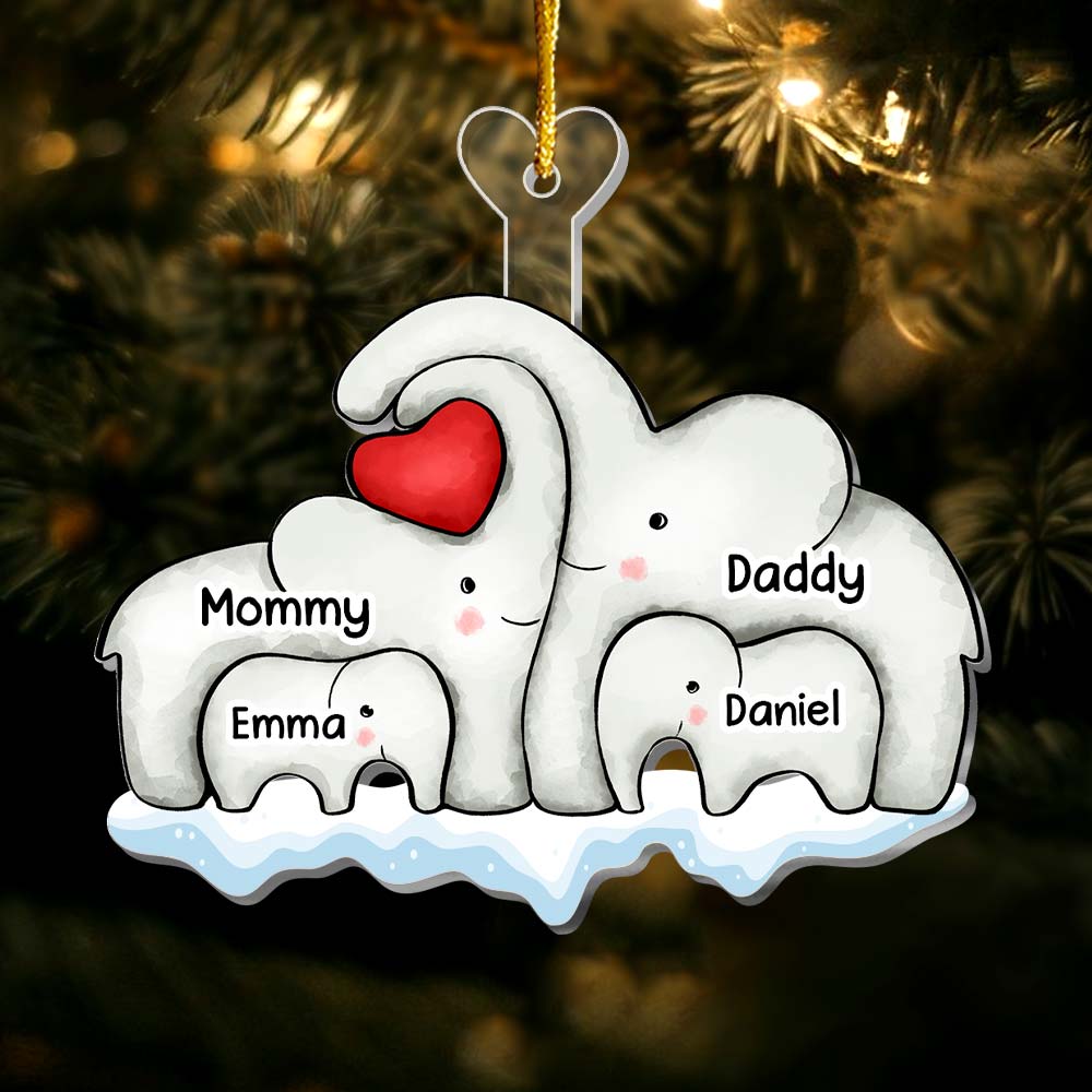 Personalized Family Elephant Ornament 29827 Primary Mockup
