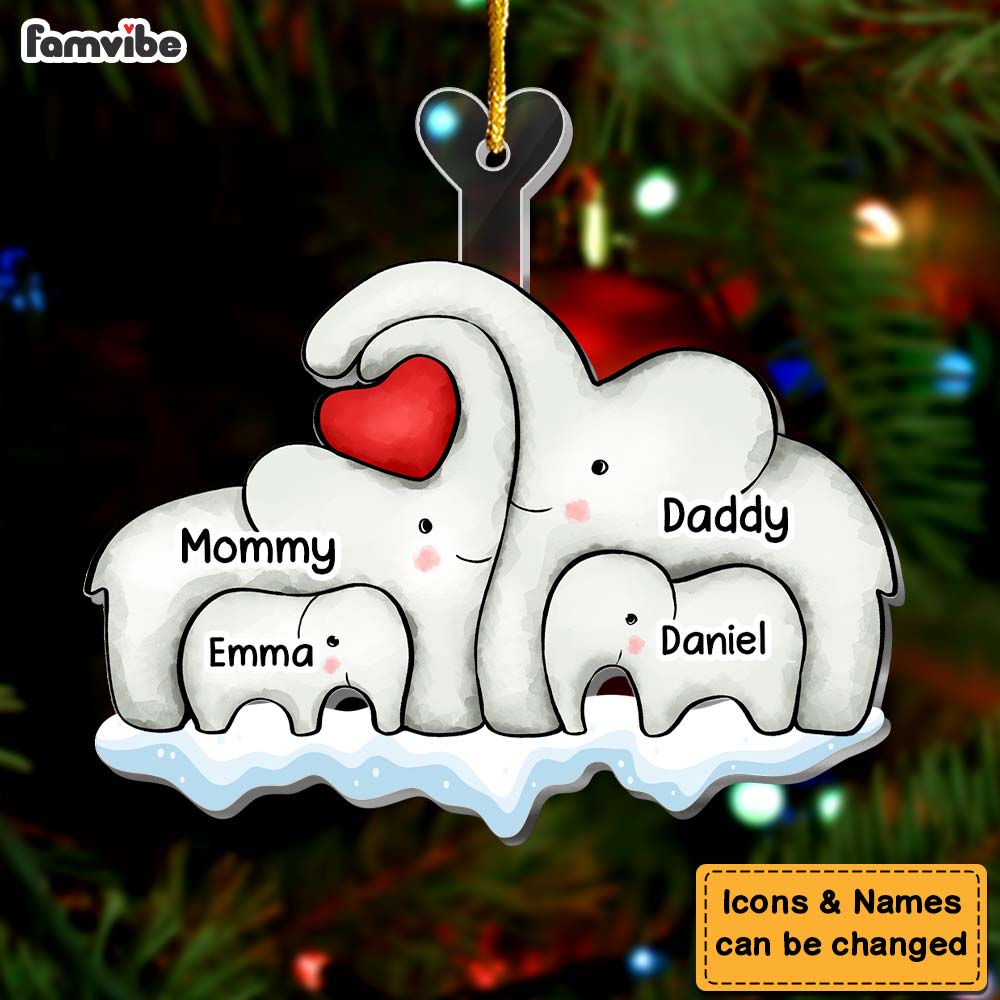 Personalized Family Elephant Ornament 29827 Primary Mockup