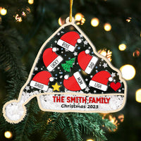 Personalized Gift For Family Christmas Santa Hat 5 Layered Shaker Ornament 29830 thumb 1