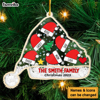 Personalized Gift For Family Christmas Santa Hat 5 Layered Shaker Ornament 29830 thumb 1