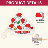 Personalized Gift For Family Christmas Santa Hat 5 Layered Shaker Ornament 29830 thumb 1