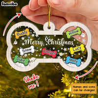 Personalized Gift For Dog Lovers Merry Christmas 5 Layered Shaker Ornament 29833 thumb 1