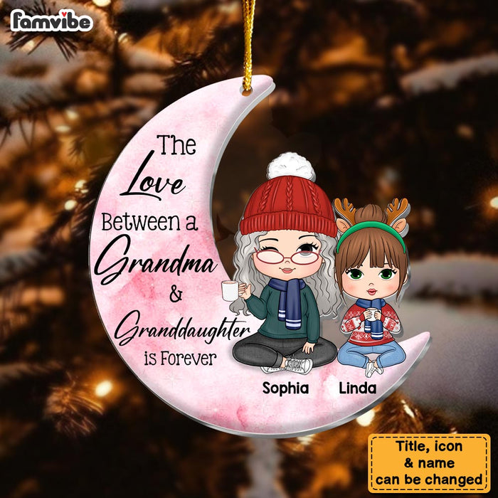 Personalized Grandma And Grand Daughter On The Moon Ornament 29841 1