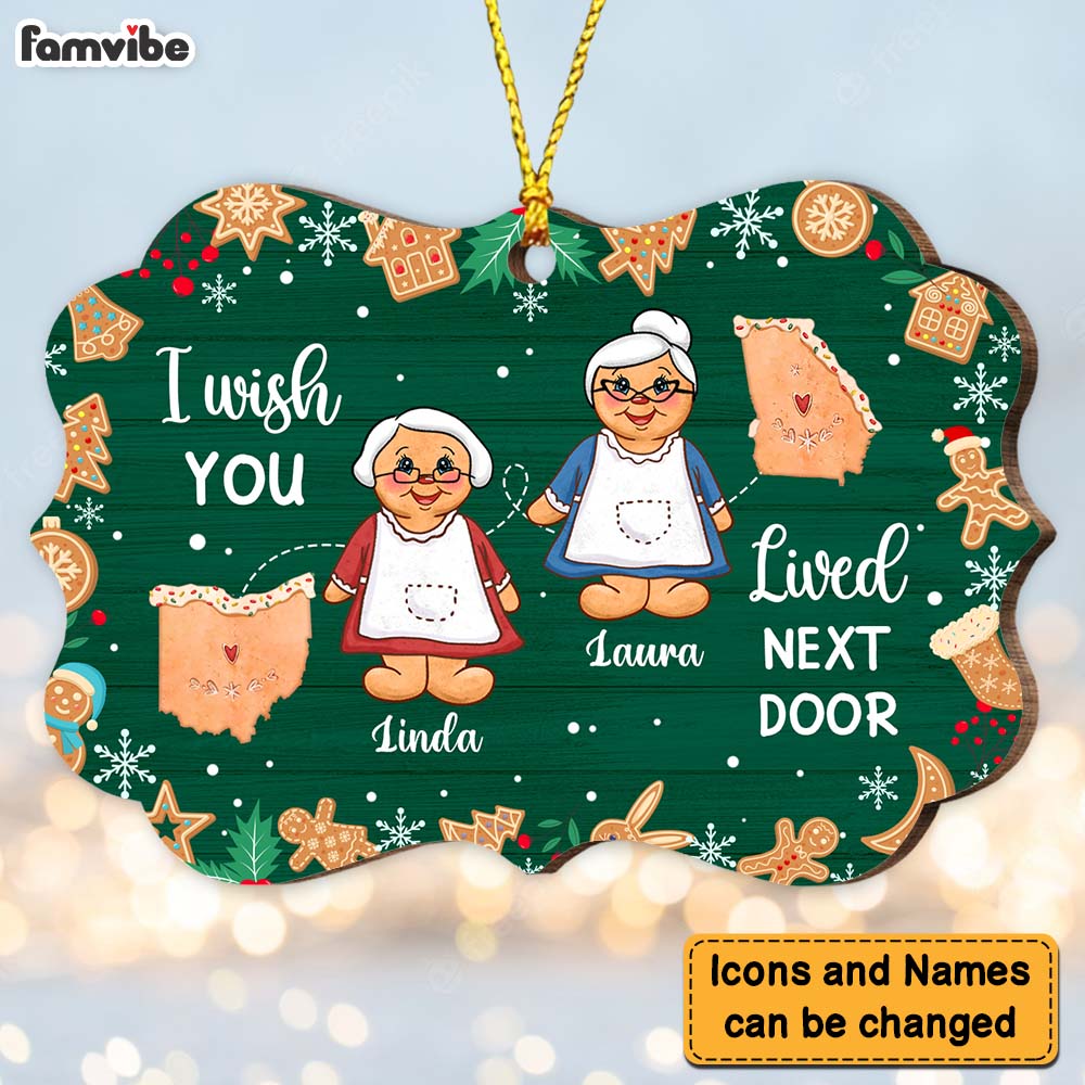 Personalized Friends I Wish You Lived Next Door Benelux Ornament 29848 Primary Mockup