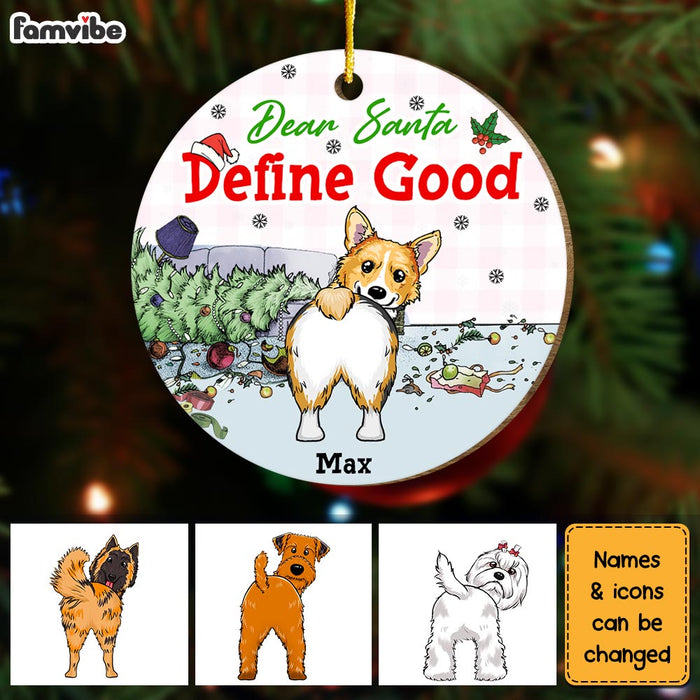 Personalized Gift For Dog Lovers Define Good Circle Ornament 29867 1