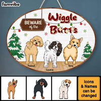 Personalized Gift For Dog Lovers 'Beware Of The Wiggle' Wood Sign 29869 thumb 1