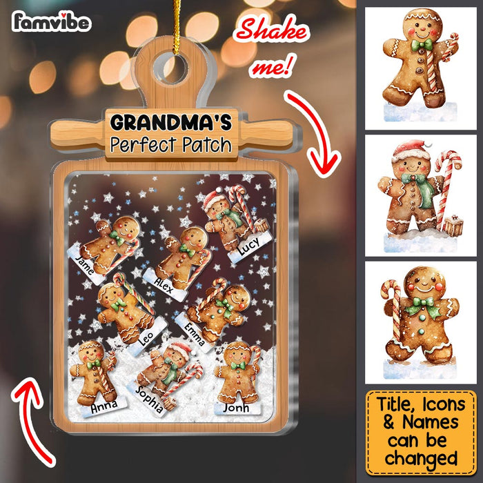 Personalized Gingerbread Christmas Gift For Grandma's Perfect Patch 5 Layered Shaker Ornament 29870 1