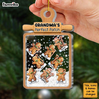 Personalized Gingerbread Christmas Gift For Grandma's Perfect Patch 5 Layered Shaker Ornament 29870 thumb 1