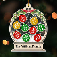 Personalized Family Letter Christmas Alphabet 5 Layered Shaker Ornament 29871 thumb 1