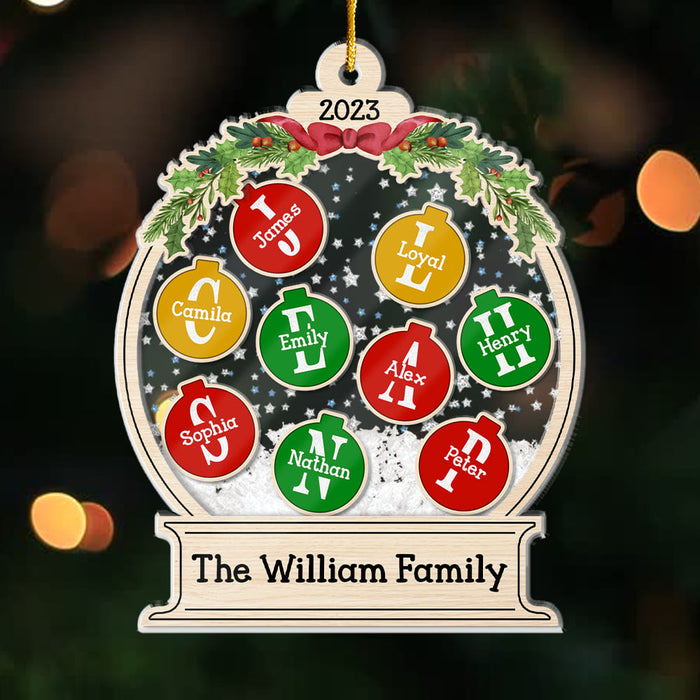 Personalized Family Letter Christmas Alphabet 5 Layered Shaker Ornament 29871 1