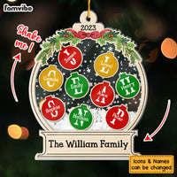 Personalized Family Letter Christmas Alphabet 5 Layered Shaker Ornament 29871 thumb 1