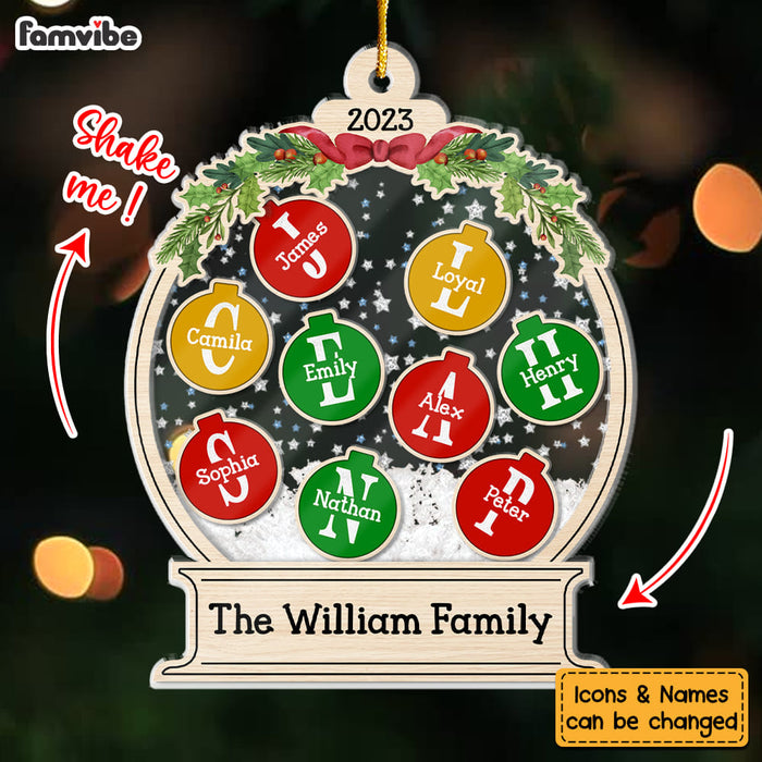 Personalized Family Letter Christmas Alphabet 5 Layered Shaker Ornament 29871 1