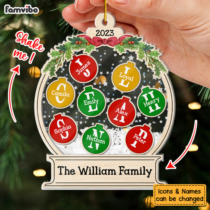 Personalized Family Letter Christmas Alphabet 5 Layered Shaker Ornament 29871 1