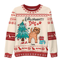 Personalized Feliz Naughty Dog Gift For Dog Lovers Ugly Sweater 29872 thumb 1