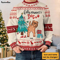 Personalized Feliz Naughty Dog Gift For Dog Lovers Ugly Sweater 29872 thumb 1