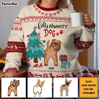 Personalized Feliz Naughty Dog Gift For Dog Lovers Ugly Sweater 29872 thumb 1