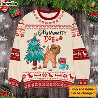 Personalized Feliz Naughty Dog Gift For Dog Lovers Ugly Sweater 29872 thumb 1
