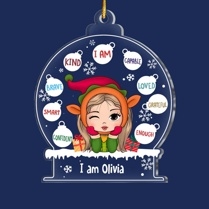 Personalized Gift For Granddaughter  I Am Kind Snow Ornament 29878 1