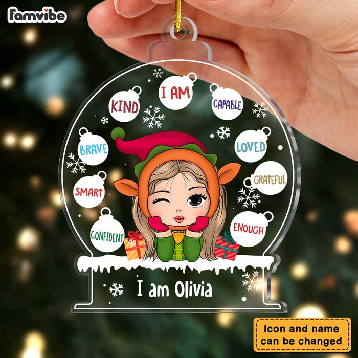 Personalized Gift For Granddaughter  I Am Kind Snow Ornament 29878 1