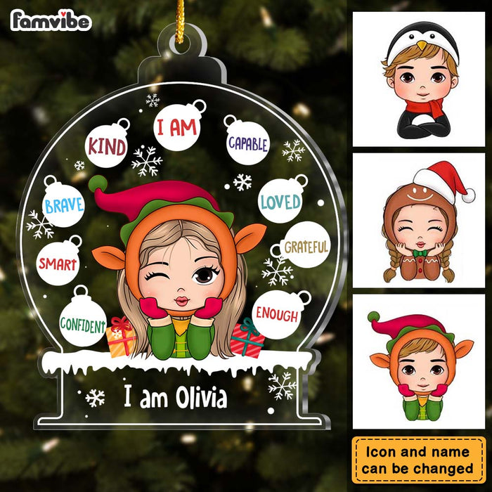 Personalized Gift For Granddaughter  I Am Kind Snow Ornament 29878 1