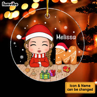 Personalized Christmas Gift For Granddaughter Cookie Letter Circle Ornament 29879 thumb 1