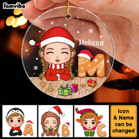 Personalized Christmas Gift For Granddaughter Cookie Letter Circle Ornament 29879 thumb 1