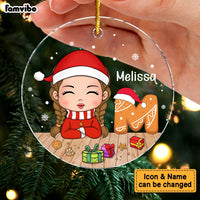 Personalized Christmas Gift For Granddaughter Cookie Letter Circle Ornament 29879 thumb 1